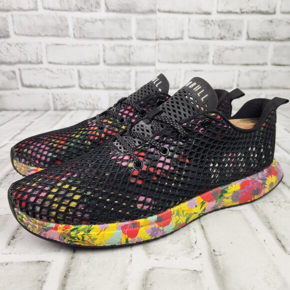 NOBULL Floral Diamond Mesh Runner Men's Size 11 Black Athletic Workout Sneakers - Picture 3 of 10